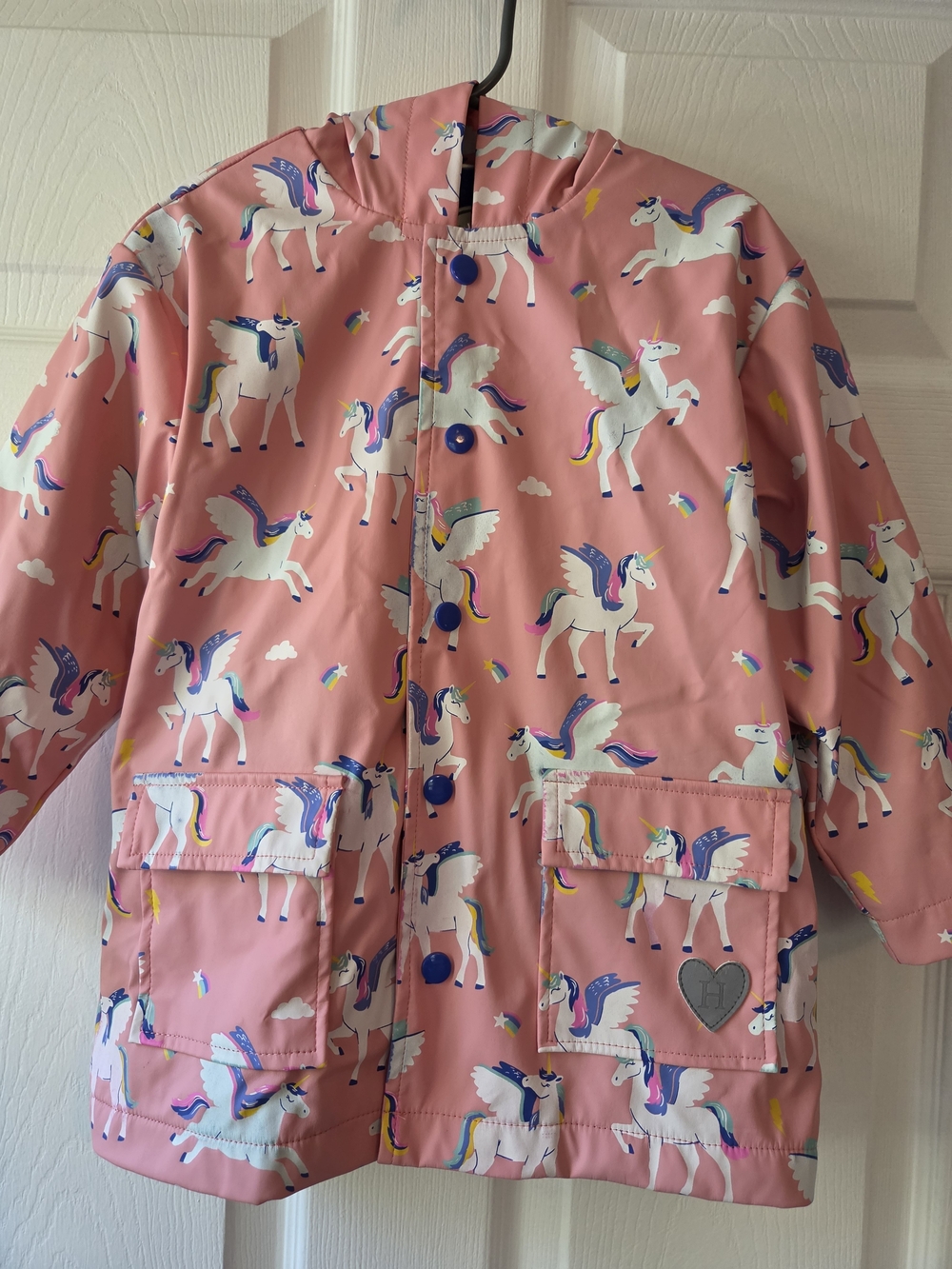 Hatley Rainbow Winged Unicorns Rain Jacket Pink Size 4